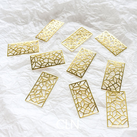 Rectangle Charm XL 5 Pieces - Brass charm - CLN Atelier