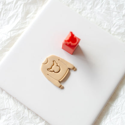 Reindeer Mini Stamp - clay stamp - CLN Atelier